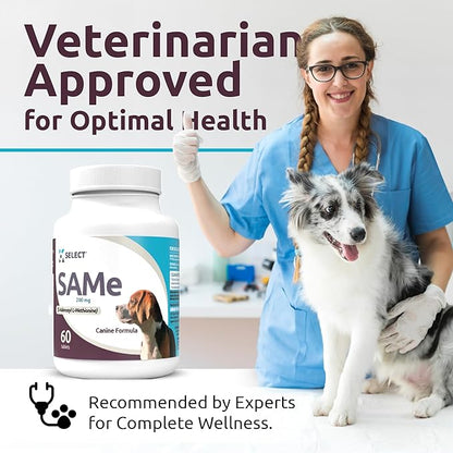 K9 Select SAM-e for Medium and Large Adult Dogs, 60 Tablets, 200mg Active S-Adenosyl L- Methionine, for Dogs