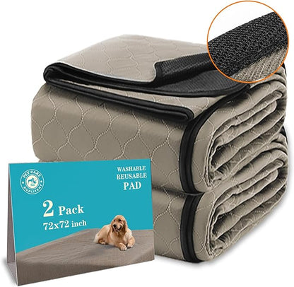 Bunlitent Washable Pee Pads for Dogs 72" x 72", 2 Pack, Reusable Puppy Pads, Dog Training Pads with Quick Dry, Large Anti-Slip Whelping Pad for Pet, Playpen, Incontinence, Housebreaking