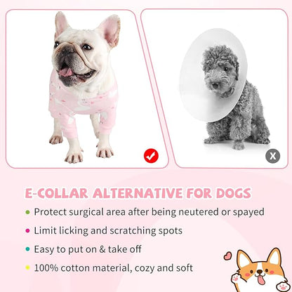 Dog Onesie for After Surgery Recovery Suit Pet Surgical Suit for Female Male Cone E-Collar Alternatives After Spay Abdominal Wounds Protector Dog Anti-Licking Onesie for Small Medium Dogs