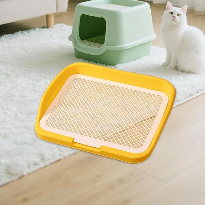 Dog Toilet Training, Toilet Puppy Pad Holder, Non-Slip, with Column, Dog Pee Holder, Training Pad for, Home, Dorm, Yellow