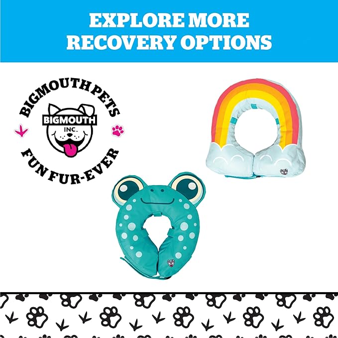 Mushroom Inflatable Dog Recovery Collar, Comfortable Cone Replacement for Pet Surgery, Protective Collars to Prevent Licking & Biting, Size Small
