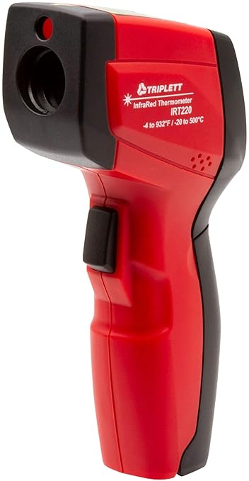 Triplett IRT220 Non-Contact 12:1 Infrared Thermometer with Certificate of Calibration to NIST, -4 to 932°F (-20 to 500°C)