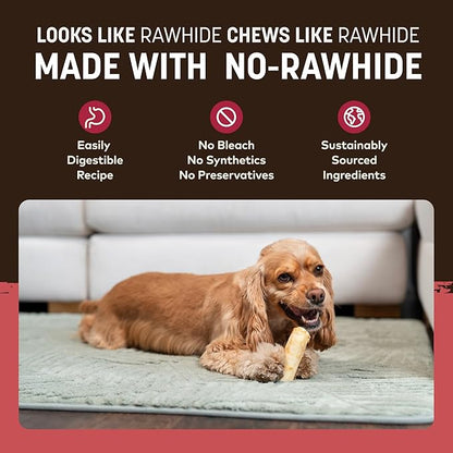 Earth Animal No Hide Chews - from the Grill Rolls Bacon Cheeseburger Flavor Rawhide Free Small Dog Chews - 6 Count