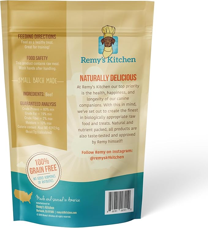 Freeze Dried Dog & Cat Treats – Beef, Single Ingredient, All-Natural, USA Sourced, Human-Grade, Grain-Free High-Protein Training Treats, 3 oz
