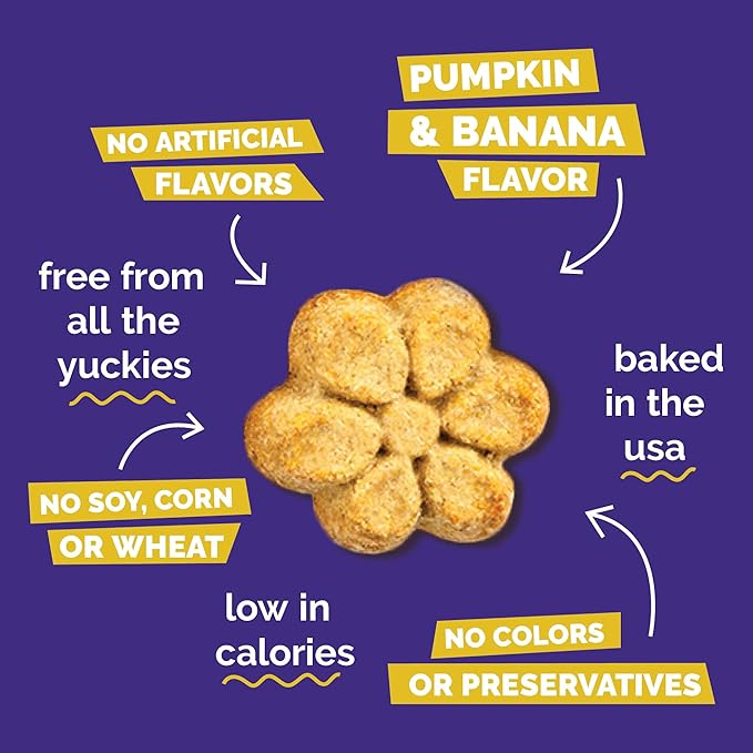 Fruitables Baked Dog Treats Variety 4 Pack (Pumpkin & Apple, Banana, Blueberry, Cranberry) - 7 oz (4 Pack)