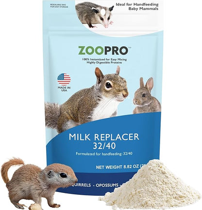 Exotic Nutrition ZooPro Milk Replacer 32/40 Formula for Baby Squirrels 8.8 oz.