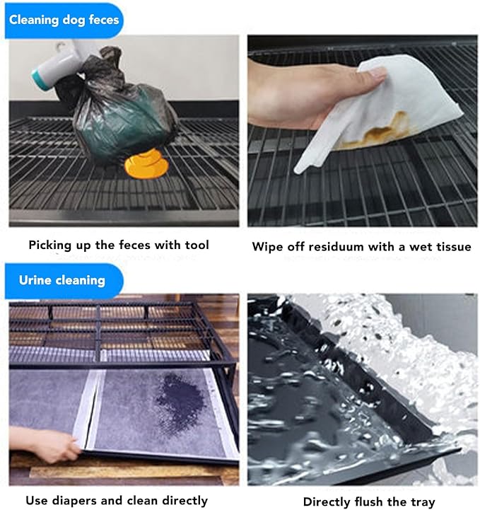 Dog Potty Tray, Pet Indoor Dog Training Toilet, Pet Litter Box Dogs Training Toilet, Puppy Pee Pad Holder Mesh Pad Tray, Potty Trainer Holder for Small Dogs (L, 24.4x16.9x3.1in)