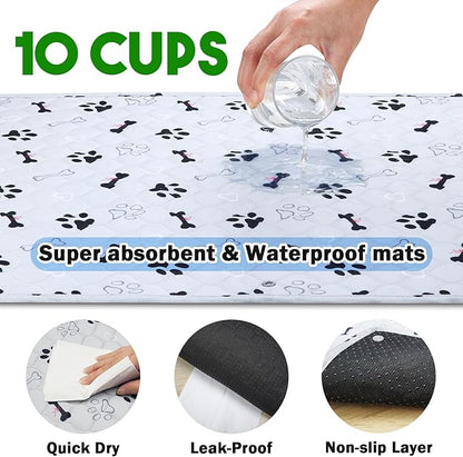 Dog Grass Mat with Pee Pad 32×23", Medium Dog Litter Box Indoor Artificial Turf Grass Porch Waterproof Patio Potty Tray for Doggie Reusable Washable Pads and Lawn for Replacement for Puppy Training
