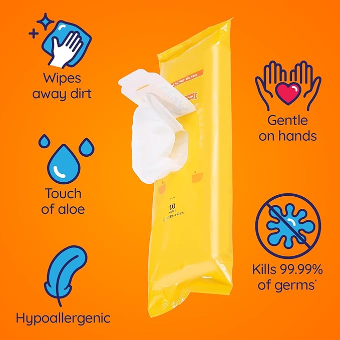 Wet Ones for Pets Multipurpose Dog Wipes with Aloe Vera, Tropical Splash Scent - Extra Large Pet Bathing Wipes with Wet Lock Seal for Dog Paws & All Over Use, 10 Count