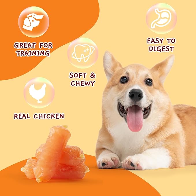 Jungle Calling Soft Chicken Sausage Dog Treats, Slow Roasted Tender Chicken Jerky for Small & Medium Dogs, Grain-Free High Protein Dog Training Treats, Easy to Chew, 10.6 oz