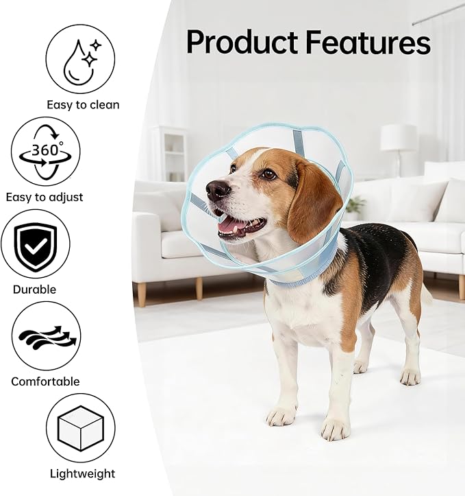 Touchdog Soft Dog Cone Collar,Waterproof & Foldable Elizabethan Collar for Dogs After Surgery, No Lick Recovery E-Collar, Comfortable Protective Cone Alternative for Small Medium Large Dogs (Pink, S)