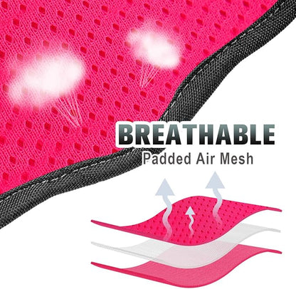 BARKBAY No Pull Dog Harness Large Reflective Dog Harness with Front Clip and Easy Control Handle for Walking Training Running with ID tag Pocket(Pink/Black,S)
