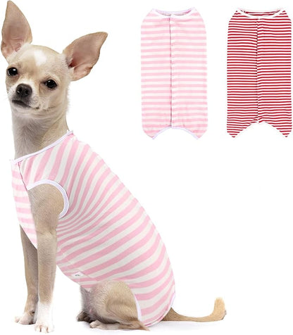 2 Packs Dog Recovery Suit for Surgery Dog Onesie Surgical Clothes Bodysuit for Male and Female Substitute E-Collar& Cone