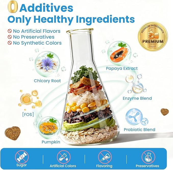 Probiotics for Dogs, Digestive Immune System Support Supplements Gut Health, Flora, Pet Dog Probiotic Supplement Soft Chews with Prebiotics for Allergy Upset Stomach, Puppy Probiotics