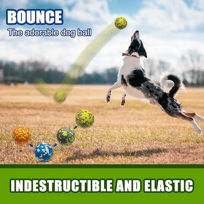 Mankoda Dog Balls, Indestructible Tennis Balls for Dogs, 2.5'' Durable Bouncy Dog Toys for Aggressive Chewers, Interactive Dog Toys for Fetch Game, Lightweight Floating Chew-Proof(4 Pack)
