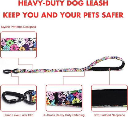 Martingale Dog Collar with Stainless Steel Chain - Limited Chain Cinch Training Collar for No Pull Training Dog - Flower Multicolor Cute Patterns - Premium No Slip Collar (L, Peony Set)