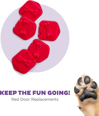 Outward Hound by Nina Ottosson Extra Doors for Dog Brick Interactive Dog Puzzle - 5 Pack, Red