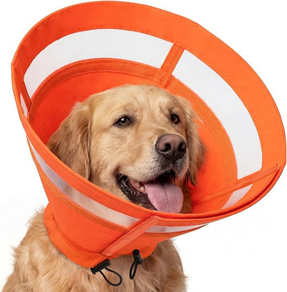 ASENKU Dog Cone Collar, Protective Recovery Dog Collar After Surgery, Comfy Adjustable Cone for Dogs to Stop Licking, Pet E-Collar for Small, Medium & Large Dogs(Orange, XL)