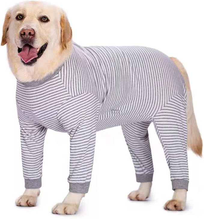 Yeapeeto Dog Onesie Surgery Recovery Suit for Large Medium Bodysuit Dogs Pajamas PJS Full Body for Shedding, Prevent Licking, Wound Protection, Cone Alternative (6X-Large (Pack of 1), Grey)