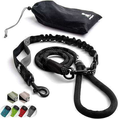SparklyPets - Heavy Duty Bungee Rope Leash for Large and Medium Dogs - No Pull, Shock Absorber Long Dog Training Lead - No Slip Reflective Line for Outside (5.5 Ft Bungee Leash)
