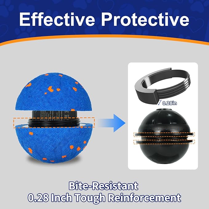 Ombrael Smart Interactive Dog Ball，Automatic Moving, Bouncing, Spinning Ball, Chew-Resistant & Washable E-TPU Rubber Toy, Perfectly Sized for the Mouths of Medium to Large Dogs