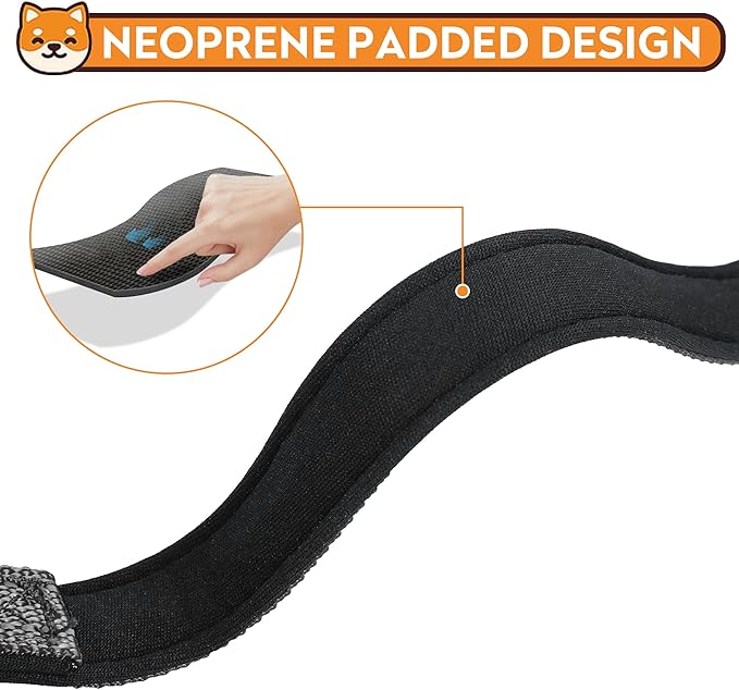 Reflective Dog Collar, Adjustable Soft Neoprene Padded Nylon Pet Collars with Buckle for Puppy and Small Dogs, Cats, Black,XS