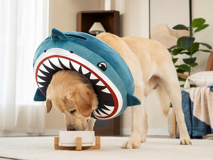 Dog Cone Inflatable Widen Dog Neck Donut Collar, Soft Cone Alternative After Surgery for Large Medium Small Dogs to Stop Licking (Blue Shark, X-Large)