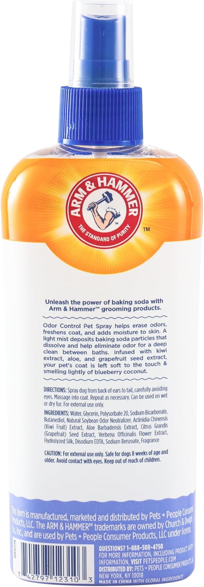 Arm & Hammer for Pets Odor Control Spray for Dogs, Blueberry Coconut, Odor Eliminating Dog Spray, Dog Deodorizer, 8 Fl Oz (Pack of 2)