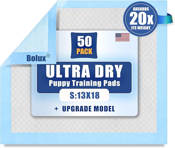 Bolux Dog and Puppy Training Pads， Disposable Dog Pee Pads (150, 13"*18" (33*45cm))