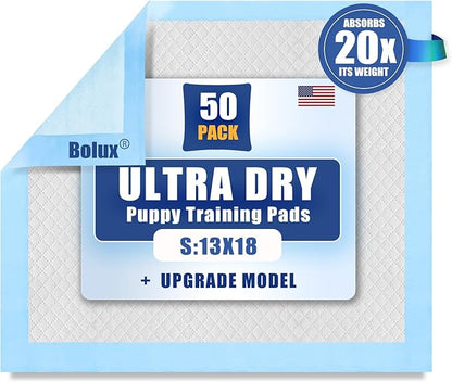Bolux Dog and Puppy Training Pads， Disposable Dog Pee Pads (150, 13"*18" (33*45cm))