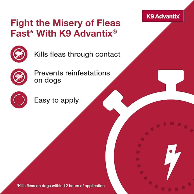 K9 Advantix Flea, Tick & Mosquito Prevention for Dogs 21-55 lbs. | Flea Drops for Large Dogs | Apply Monthly | 4 Treatments (Pack of 2)