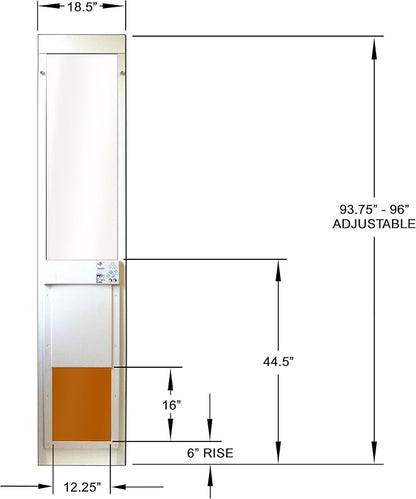 Large Power Pet Sliding Glass Dog Door Extra Tall