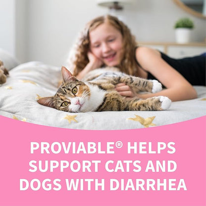 Nutramax Proviable Probiotics for Dogs and Cats, Daily Digestive Health Supplement with Multiple Strains of Bacteria, Cat and Dog Probiotics Plus Prebiotics, 30 Capsules