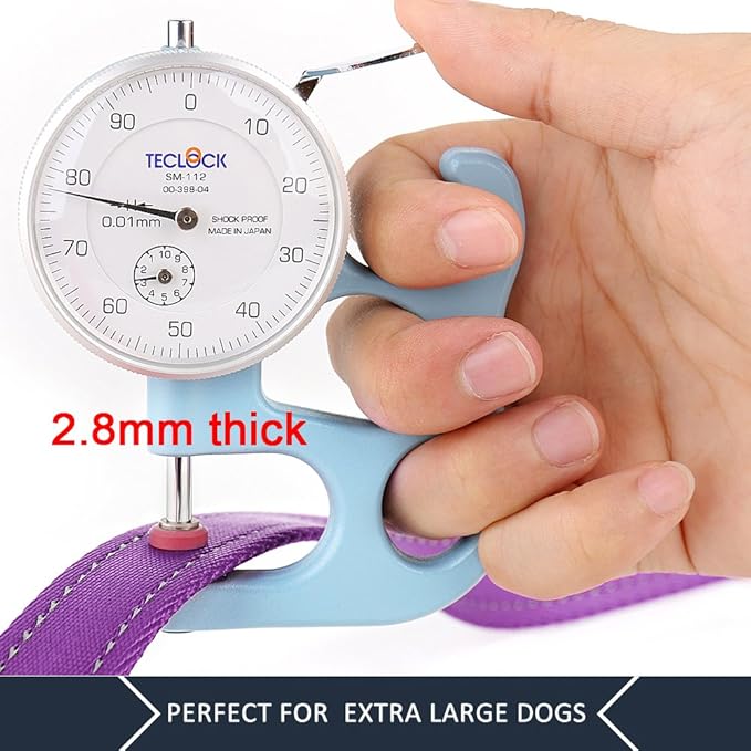 Plutus Pet Double Handle Dog Leash 4ft, Heavy Duty, Reflective Dual Handle Dog Leash for Safety Training, for Medium Large Dogs,2 Handle Leads(Purple)