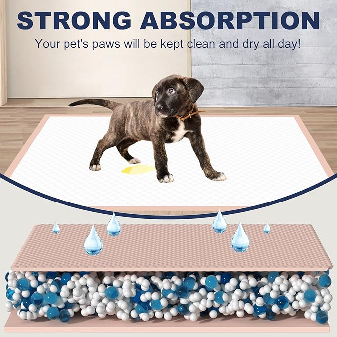 Dog Pee Pads Extra Large 30"×36" - 40 Count, XXL Pink Puppy Pads Unscented, Urine Underpads, Super Absorbent & Leak-Proof Potty Pads for Doggies