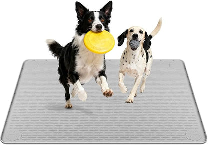40"x28" Reusable Training Pads for Dogs Lanstics Silicone Dogs Mat Non-Slip Dog Training Pads Dog Pee Pad for Potty Training Floor Protector (Grey)