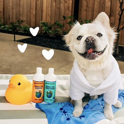 earthbath Oatmeal & Aloe Dog Shampoo and Conditioner Set - Oatmeal Shampoo & Conditioner for Dogs, Itchy, Dry Skin Relief, Pet Wash, Made in USA - Vanilla & Almond, 16 Fl Oz (Pack of 4)