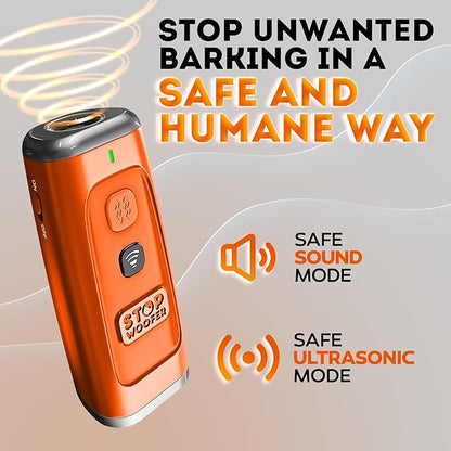 Stop Dog Barking Instantly – Ultrasonic Dog Bark Deterrent Device Humane No-Shock Barking Silencer & Dog Trainer for Indoor & Outdoor Use Effective Bark Control Solution for Small Medium Large Dogs