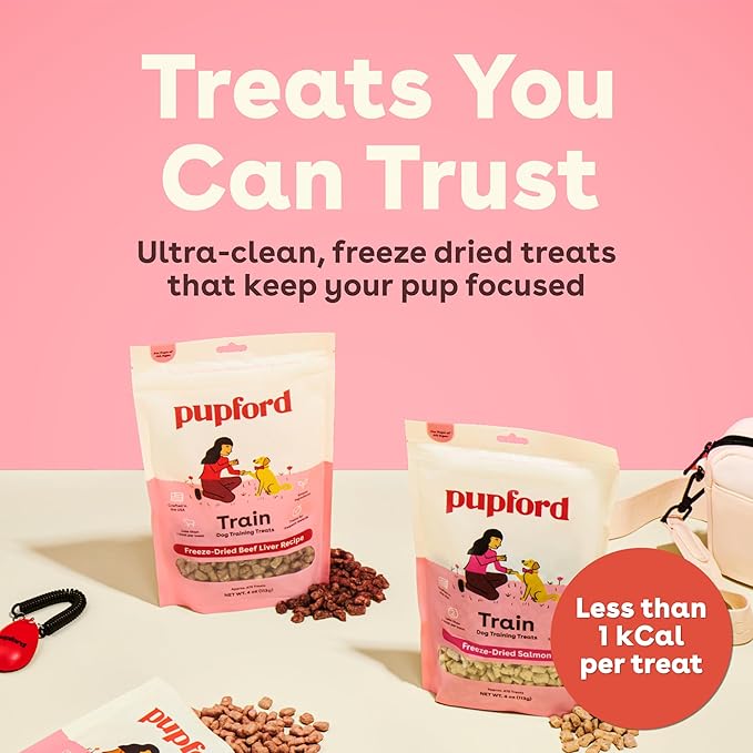 Pupford Freeze Dried Training Treats for Dogs & Puppies, 1400+ Three Ingredient Bites (Beef Liver, 4 oz, 3 Pack)