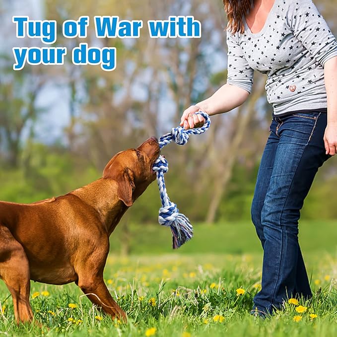 UPSKY Dog Rope Toys 2 Nearly Indestructible Dogs Toy for Medium to Large Breed, Dental Cleaning Chew/Tug Toy for Boredom, Dog Grinding Teeth for Aggressive Chewers