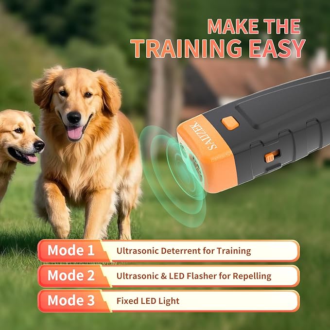 Ultrasonic Dog Trainer | Bark Deterrent Training Device | Anti Barking Silencer | Barks No More Devices | Stop Control Dogs Bad Behavior | Stopper Corrector Clicker Repellent