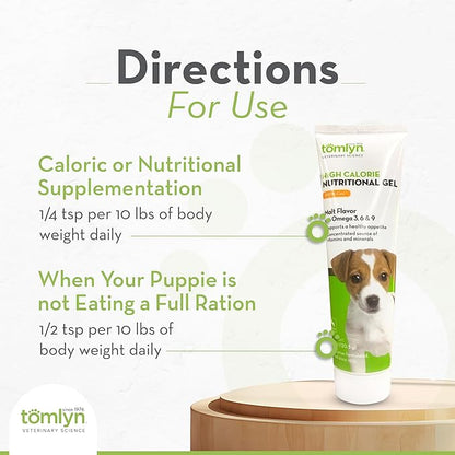 Tomlyn Nutri-Cal Malt-Flavored High-Calorie Nutritional Gel for Puppies, Helps Support a Healthy Appetite Providing Extra Calories, Vitamins & Minerals in a Tasty Supplement, 4.25oz-3 Pack