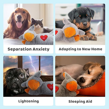 ALL FOR PAWS Heartbeat Puppy with Warm Bag for Dogs, Anxiety Relief Stuffed Animals Toy for Dog Sleep Aid, Comfort Snuggling Plush Puppy Toy for Behavioral Training Aid, Grey Sheep