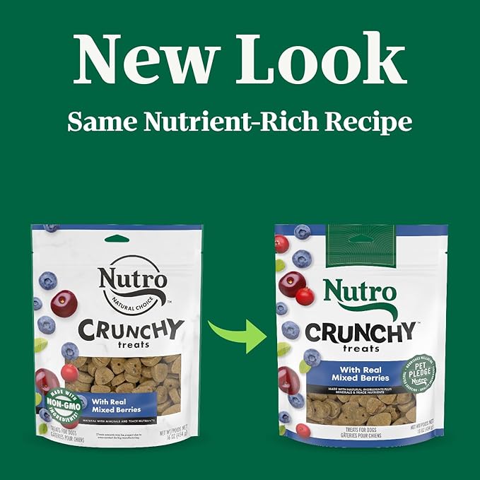 Nutro Crunchy Dog Treats with Real Mixed Berries, Training Treats for Dogs, 16 oz. Bag