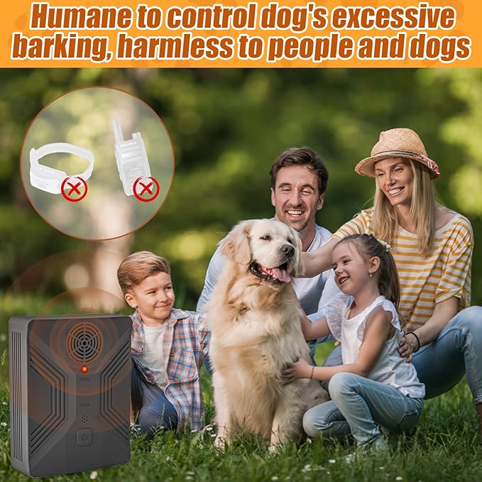 Dog Bark Deterrent Devices, Anti Barking Device for Dogs Long Range 50FT, 3 Modes Stop Dog Barking Devices, Rechargeable Bark Box, Ultrasonic Barking Deterrent Devices for Dog Training (Black)