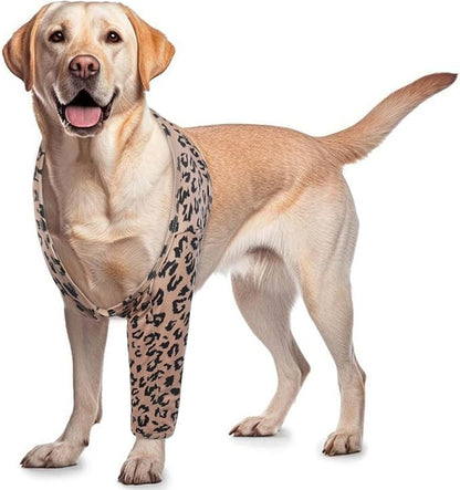 ROZKITCH Leg Sleeve for Dogs to Prevent Licking Front Right Left Leg, Pet Prevent Licking Wound Elbow Knee Protector, Dog Recovery Suit for Sprain ACL CCL Arthritis Joint Care Brown L