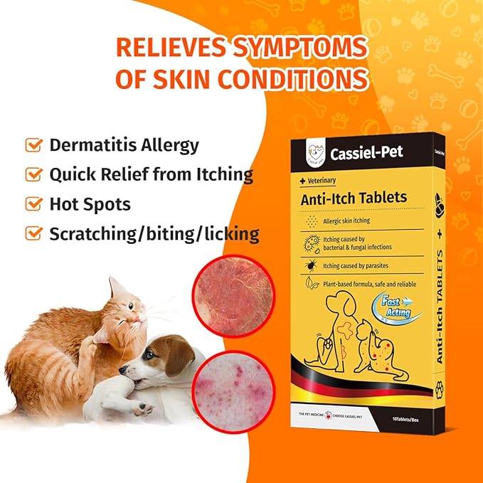 Dog Allergy Relief Chews - Dog Itch Relief - Relieves Rash, Heals Wounds, Soothes Inflammation, Treats Bites, Scratches, Cat Wound Care - 10 Chews
