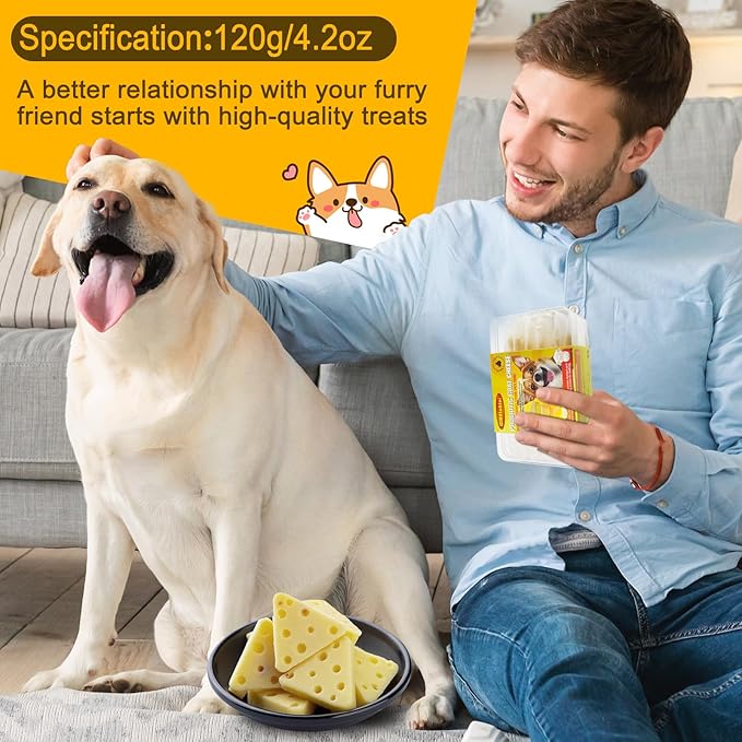 Yak Cheese Dog Chews with Probiotic - 15 Count Natural Cheese Training Rewards for Small, Medium & Large Dogs,High Protein Digestive Health & Skin Coat Support（4.2 oz / 120g）