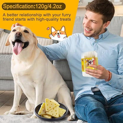 Yak Cheese Dog Chews with Probiotic - 15 Count Natural Cheese Training Rewards for Small, Medium & Large Dogs,High Protein Digestive Health & Skin Coat Support（4.2 oz / 120g）