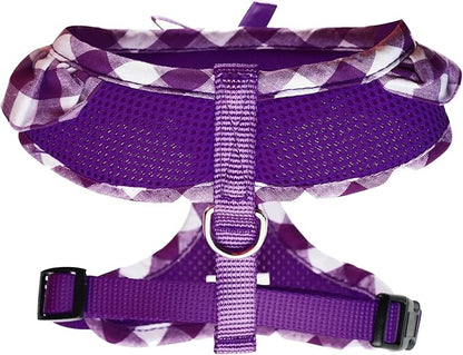 SuperBuddy Upgraded Soft Mesh Dog Harness, Super Breathable Lightweight Pet Harnesses for Puppy Dogs Outdoor Walking, Purple Dog Harness -Medium
